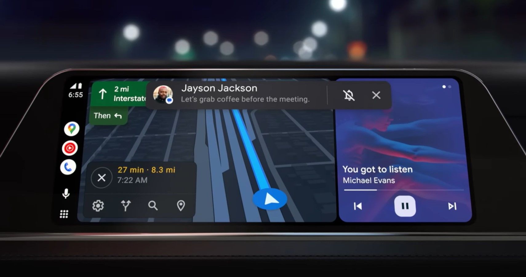 All-new Android Auto with maps in action