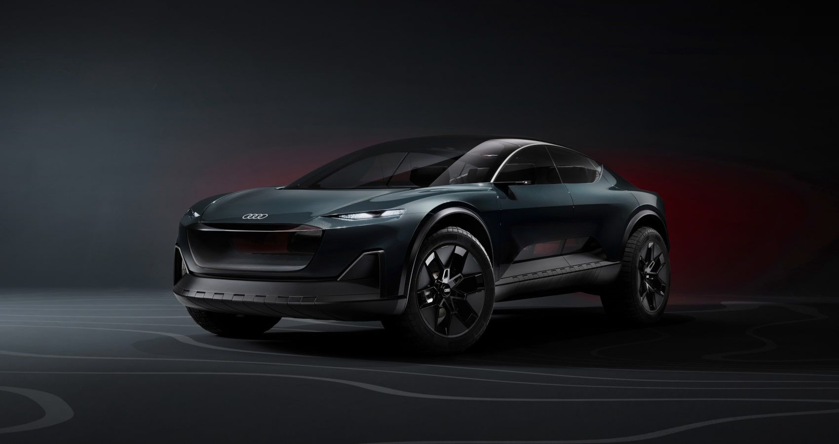 Audi Activesphere Concept Car in black and red background