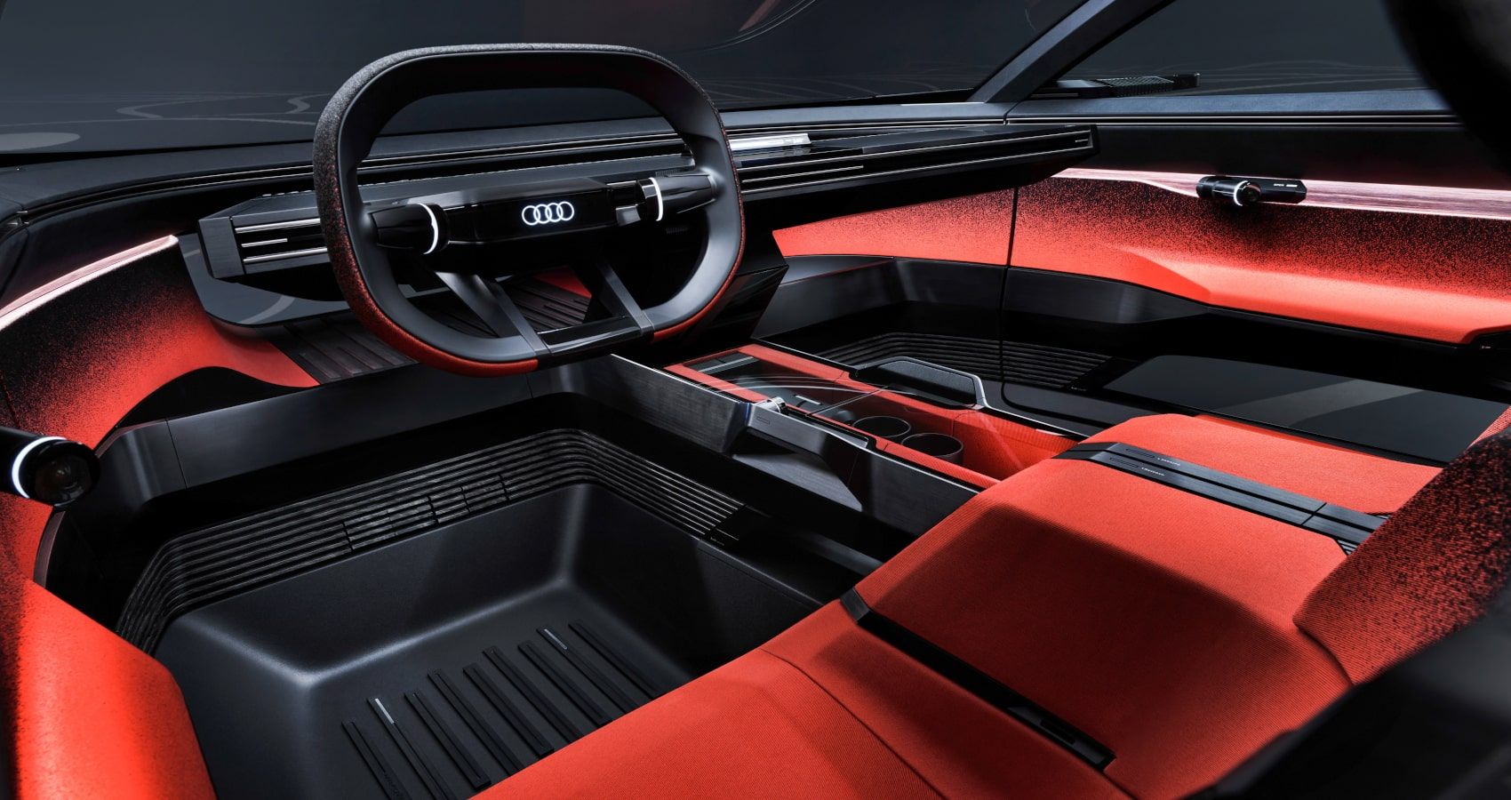 Audi Activesphere Concept Car interior and steering wheel