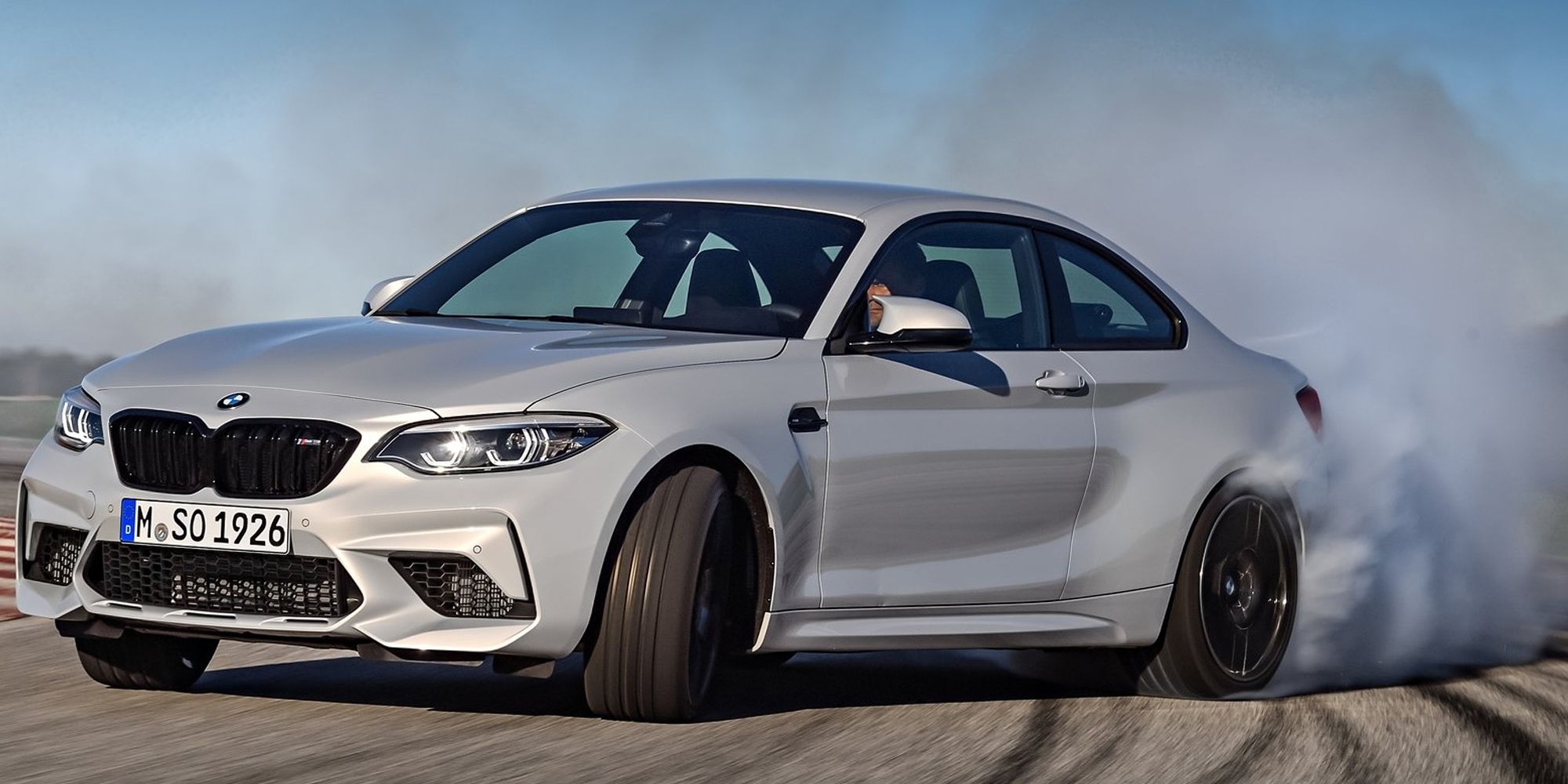 BMW M2 F87 Competition Front Quarter Alpine White Drifting