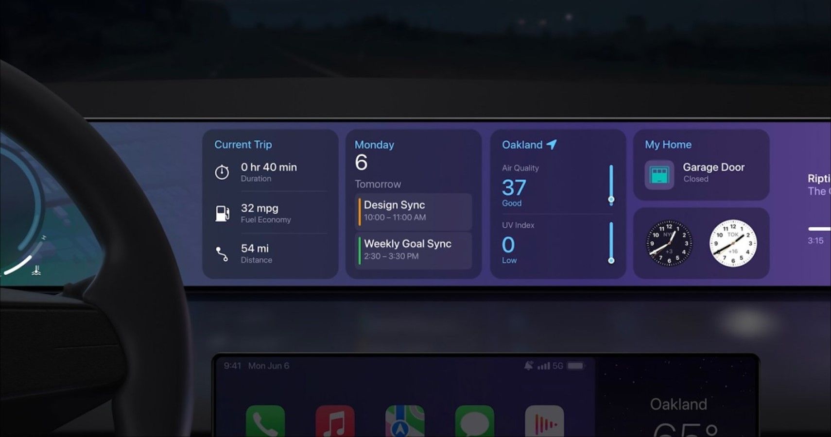 Next-gen Apple CarPlay widgets on infotainment screens