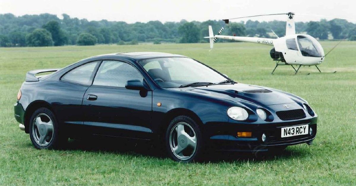 The Toyota Celica GT-Four ST205 on a field. 