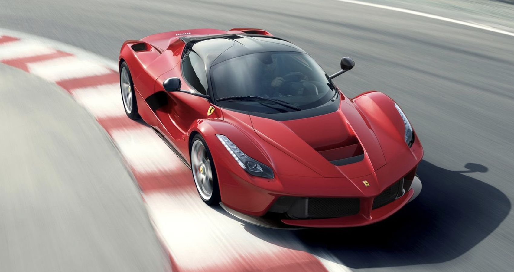 Red Ferrari LaFerrari on track