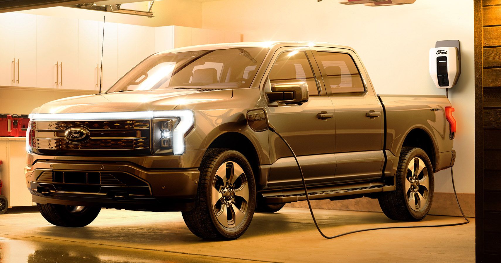 Ford F-150 Lightning charging at home