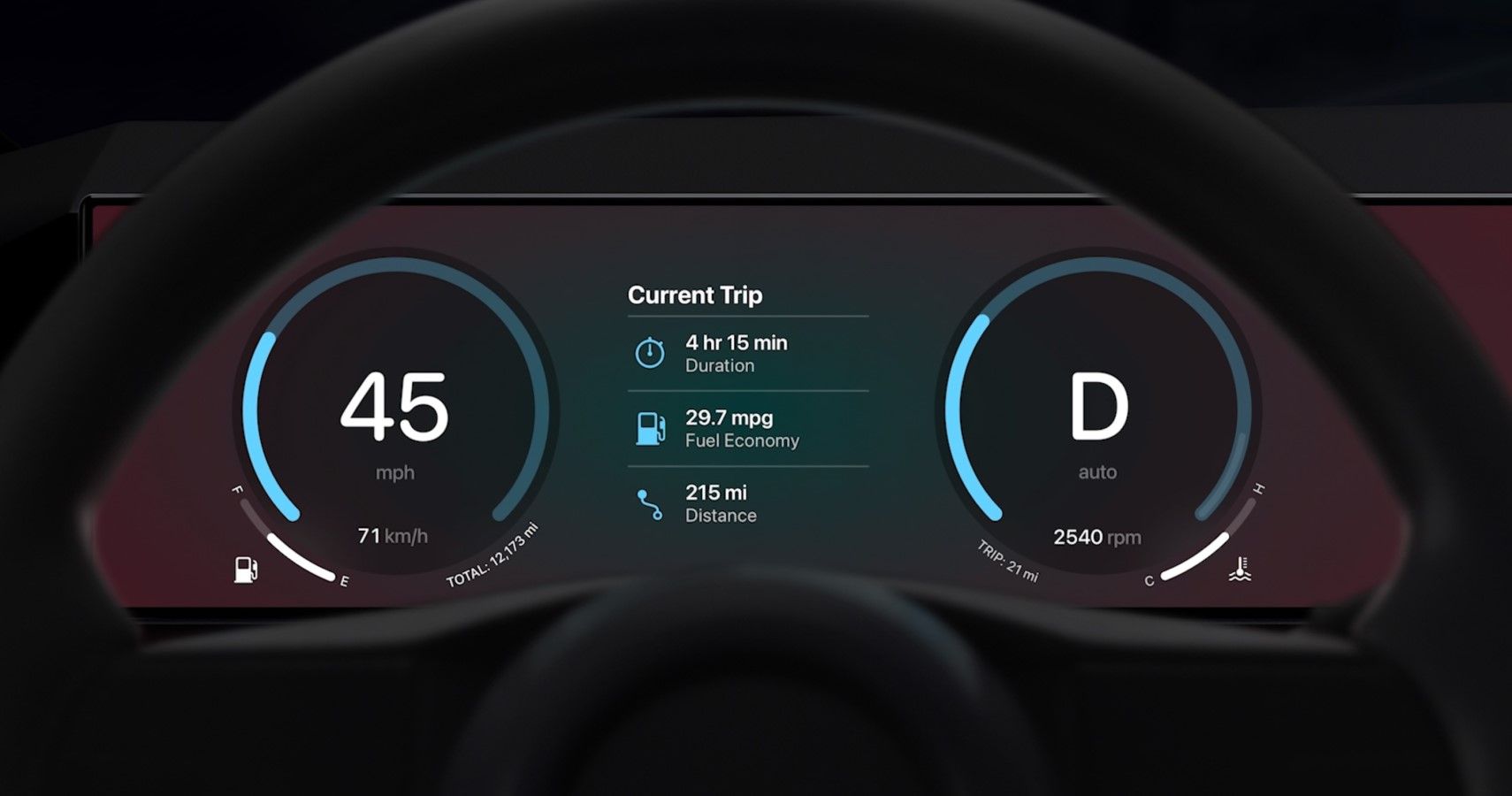 Next-gen Apple CarPlay integrated into the car instrument cluster