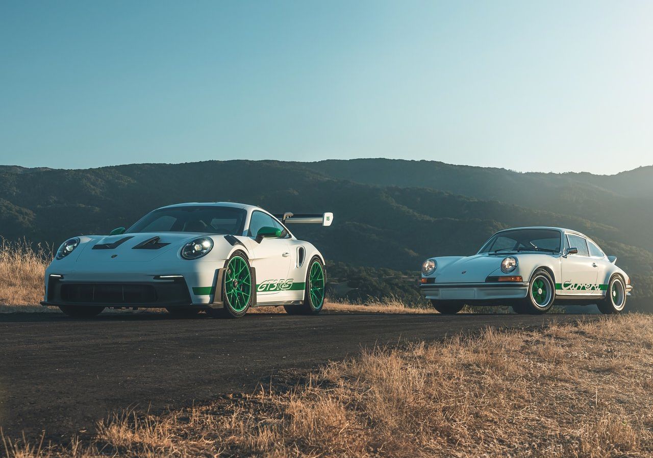 White Porsche 911 GT3 RS on race track