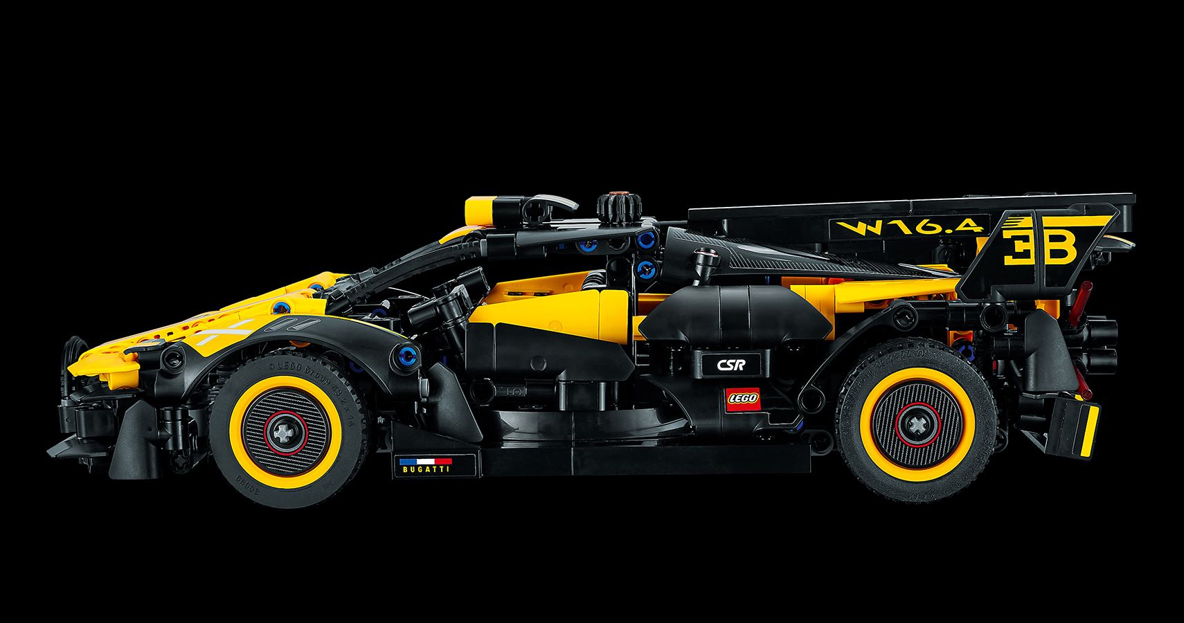 lado negro amarillo Lego Technic Bugatti Bolide
