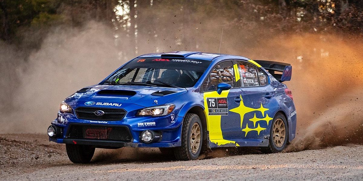 Subaru rally bronze livery blue yellow stars sans