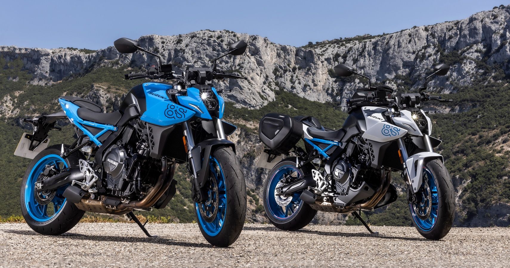 Imagem de três quartos do Suzuki GSX-8S 2023