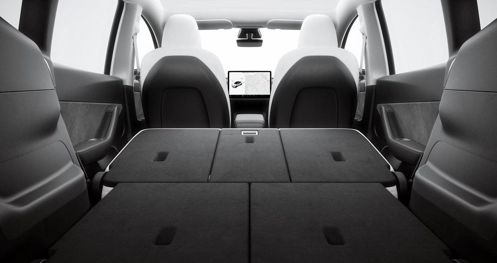 Tesla Model Y folded seats