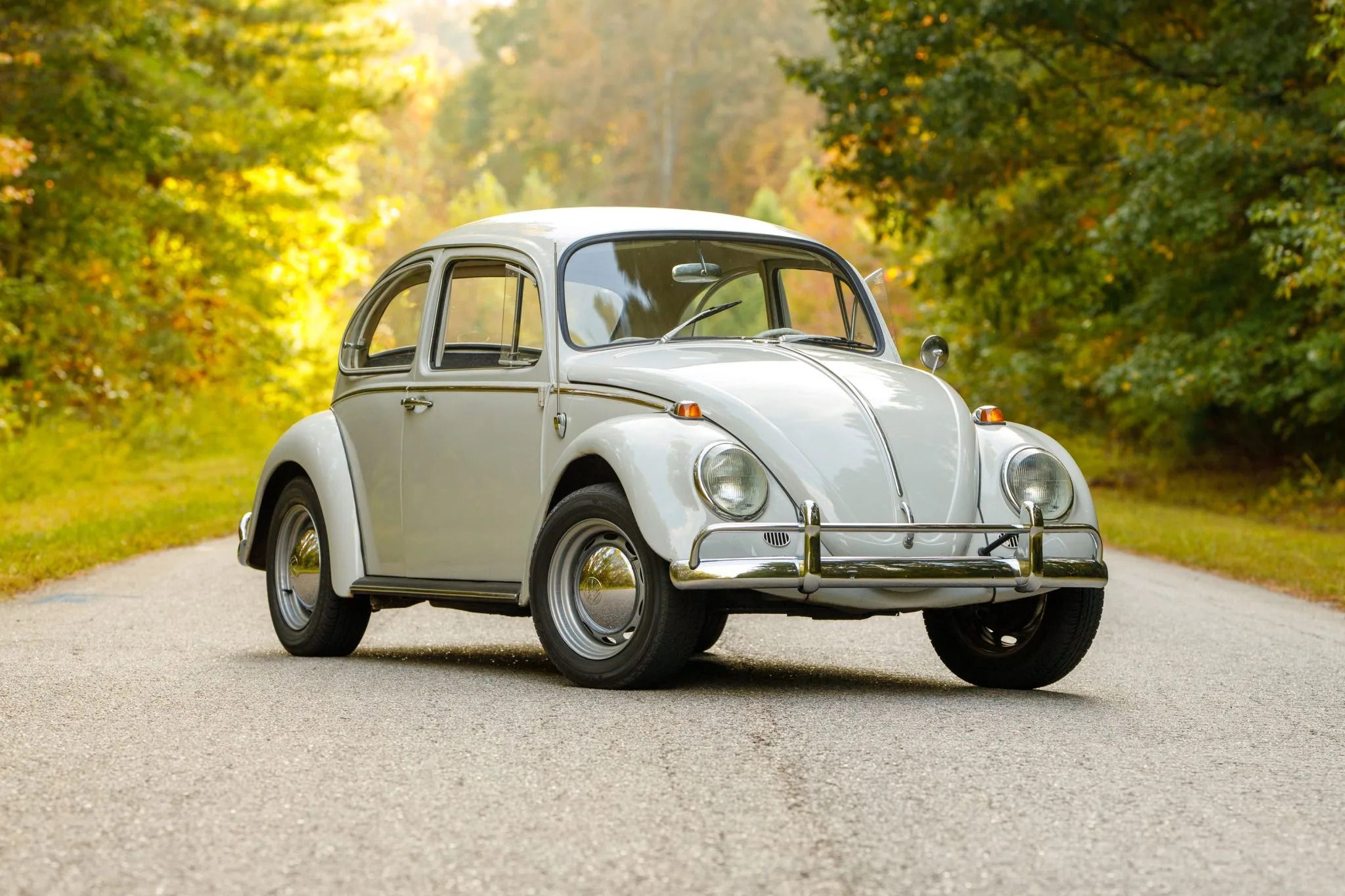 White 1965 VW Beetle