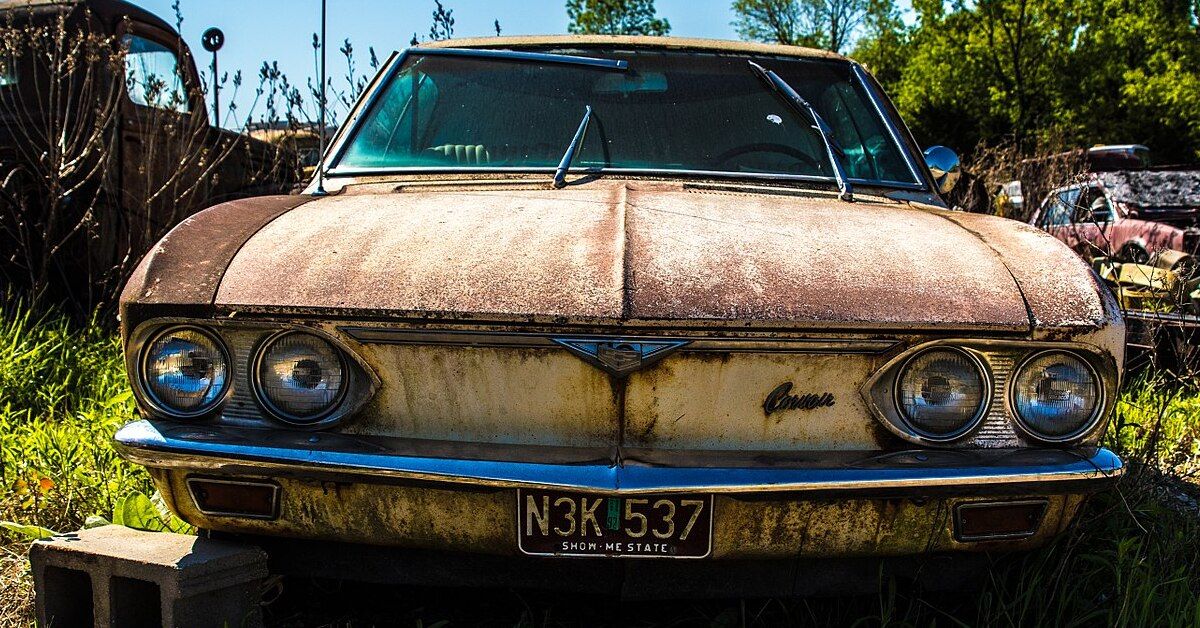 A Rusty Car in the junkyard