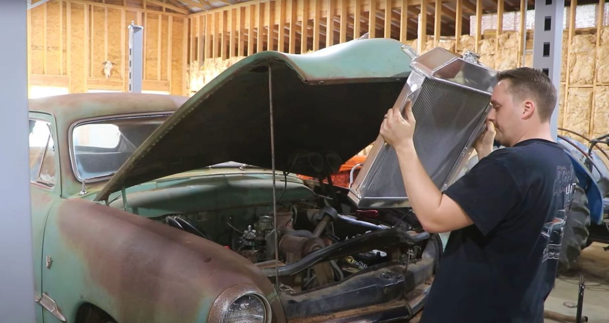 1951 Ford Custom Radiator Swap