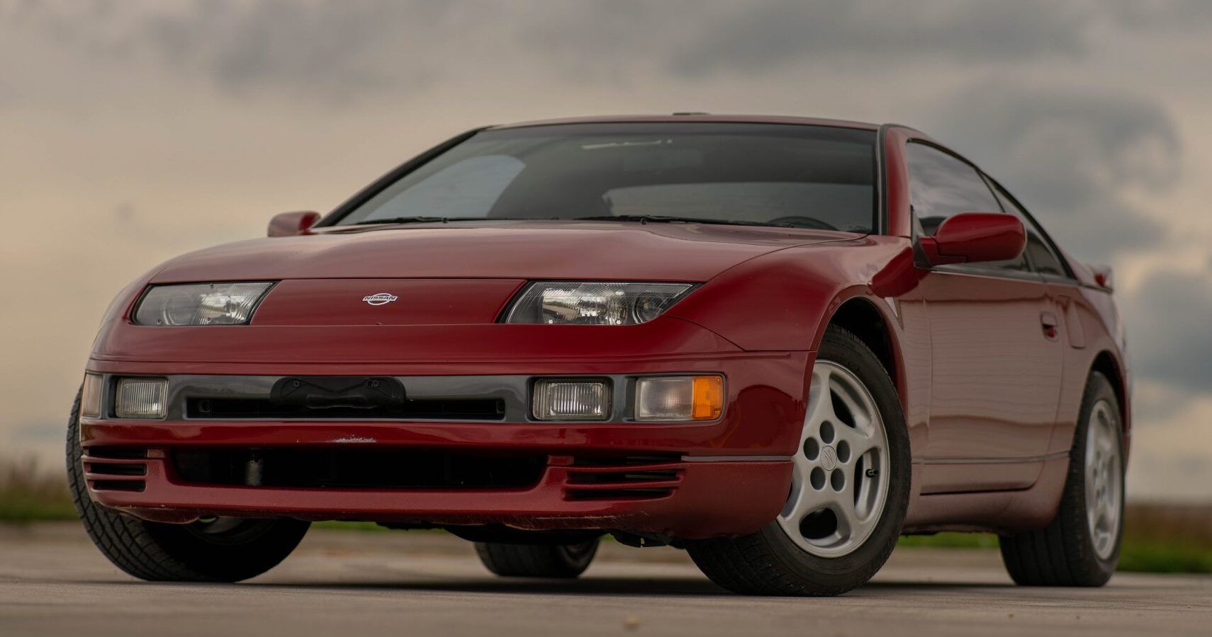 A red 1991 Nissan 300ZX Twin Turbo parked