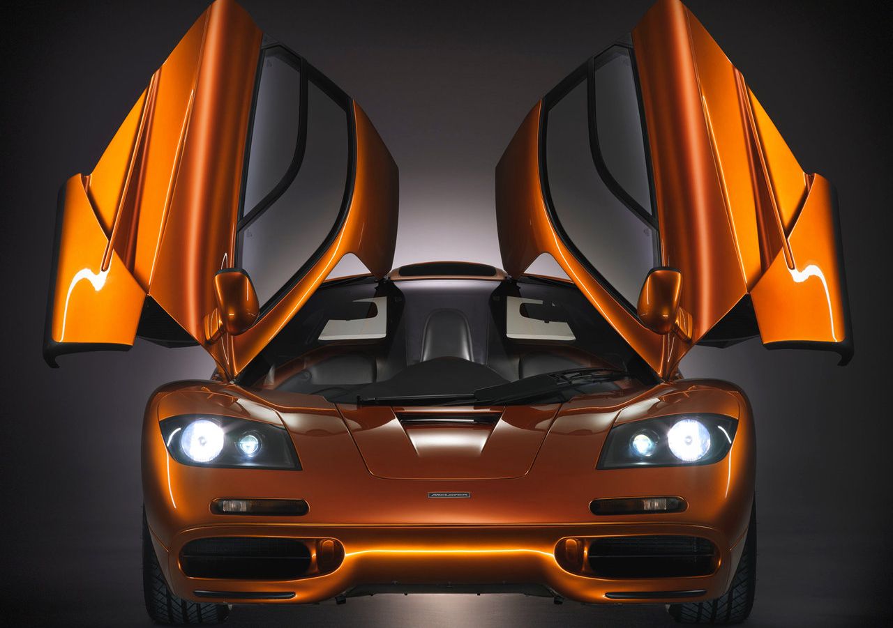 Orange McLaren F1 parked