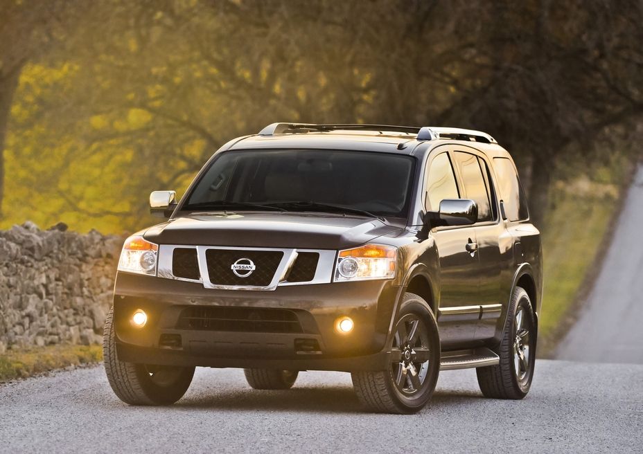 Black 2014 Nissan Armada on the road