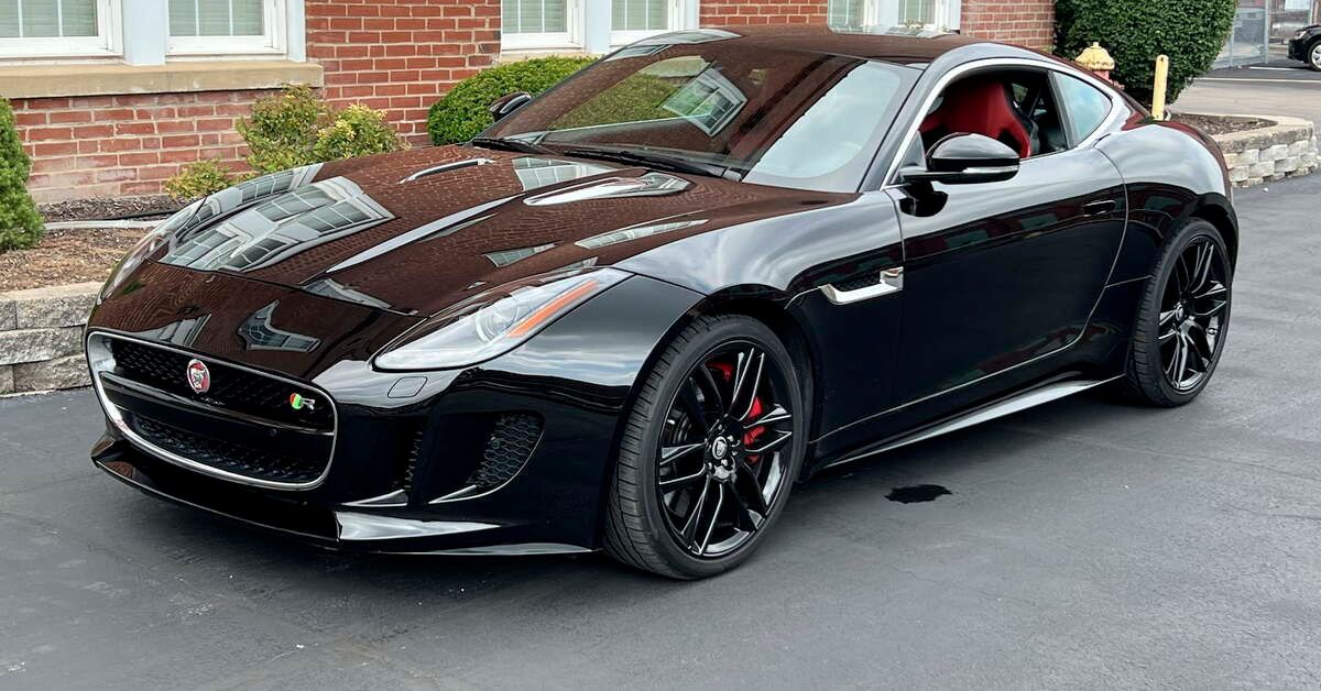 Black 2015 Jaguar F-Type R parked