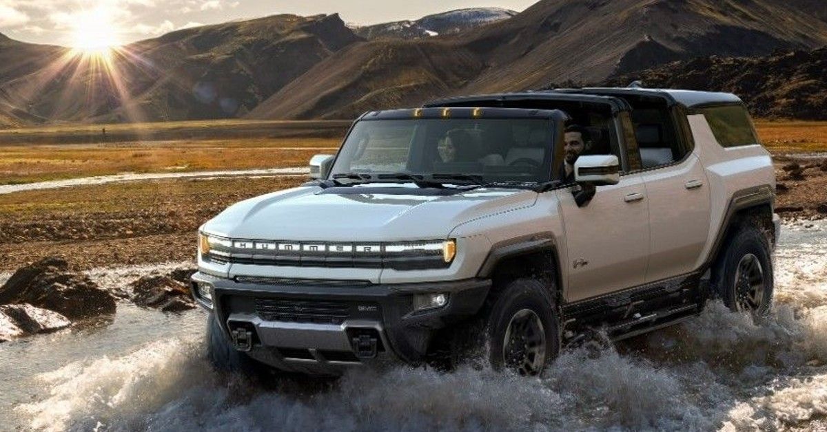 2024 GMC Hummer EV Driving Through Water