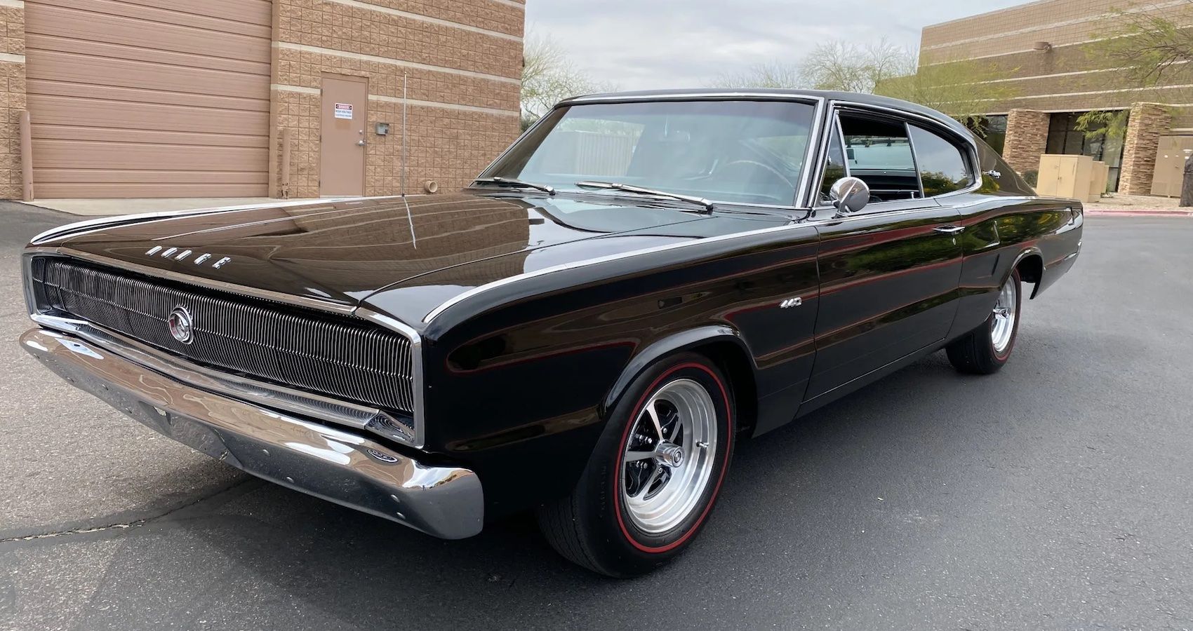 Black Dodge Charger classic muscle car