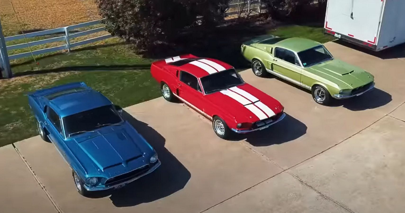 1968 GT500KR (left) and two 1967 GT500s