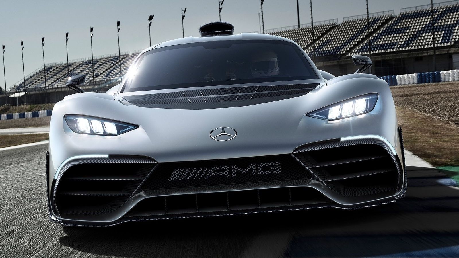 AMG Project One race track silver front