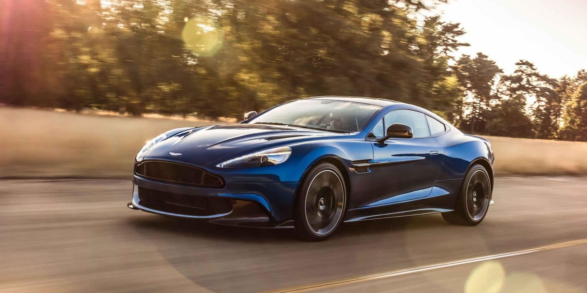 Aston Martin Vanquish S Front Quarter Cobalt Blue Driving
