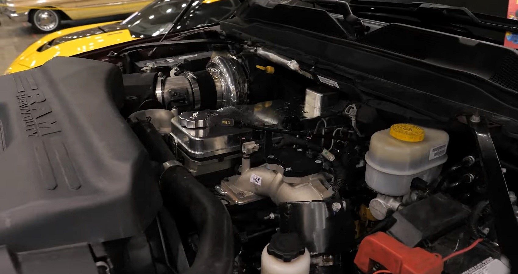 2019 Dodge Ram 6.7-liter Cummins diesel engine, closeup of engine block