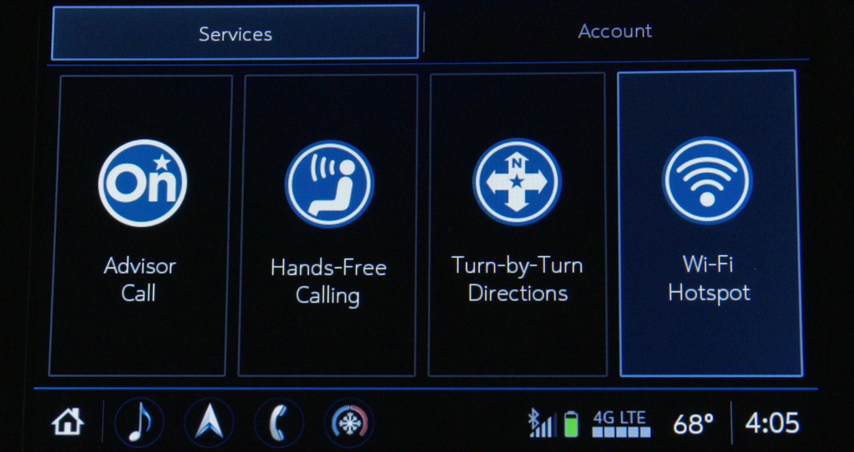 GM OnStar touch screen controls