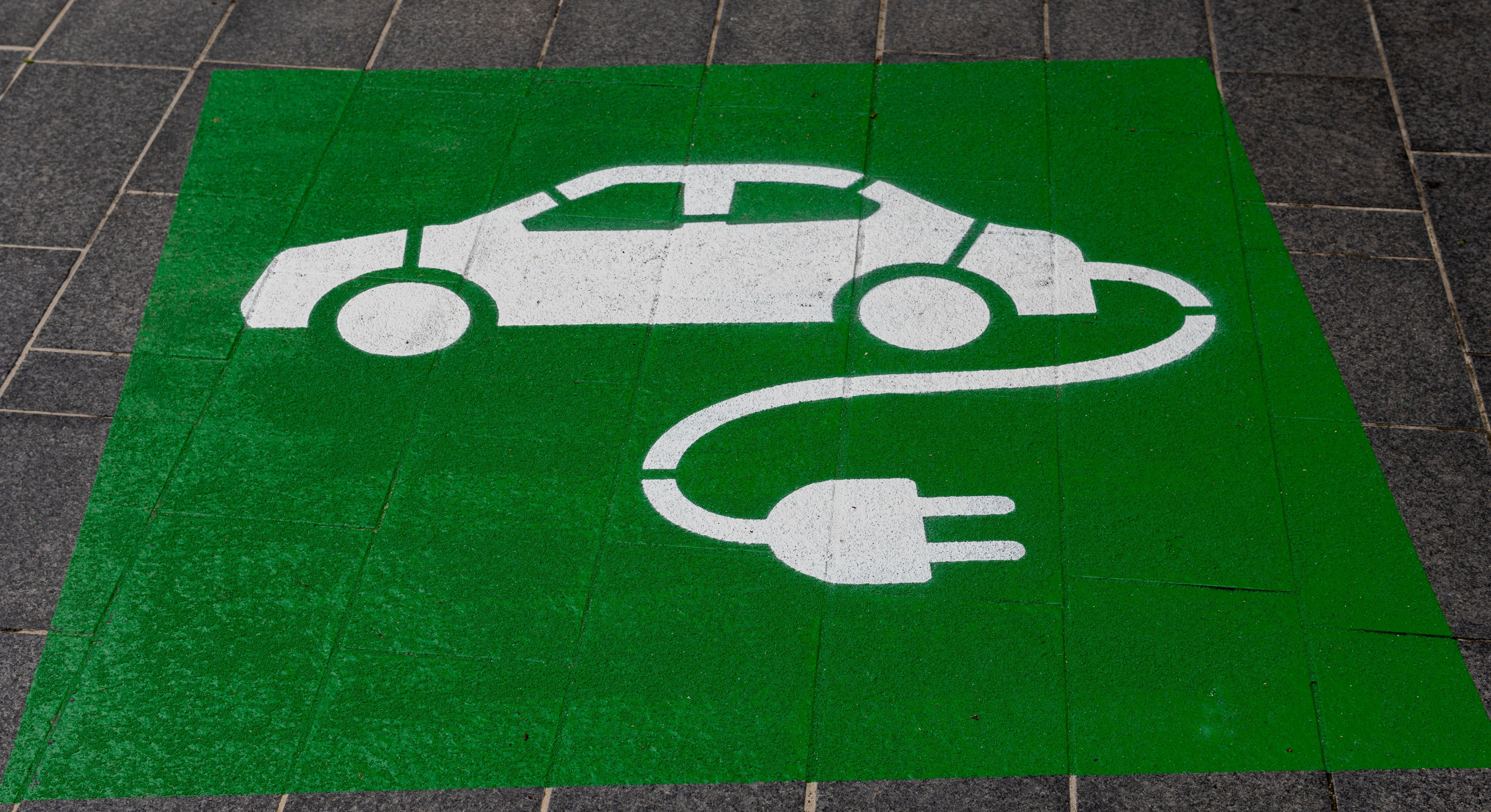 EV charging sign painted
