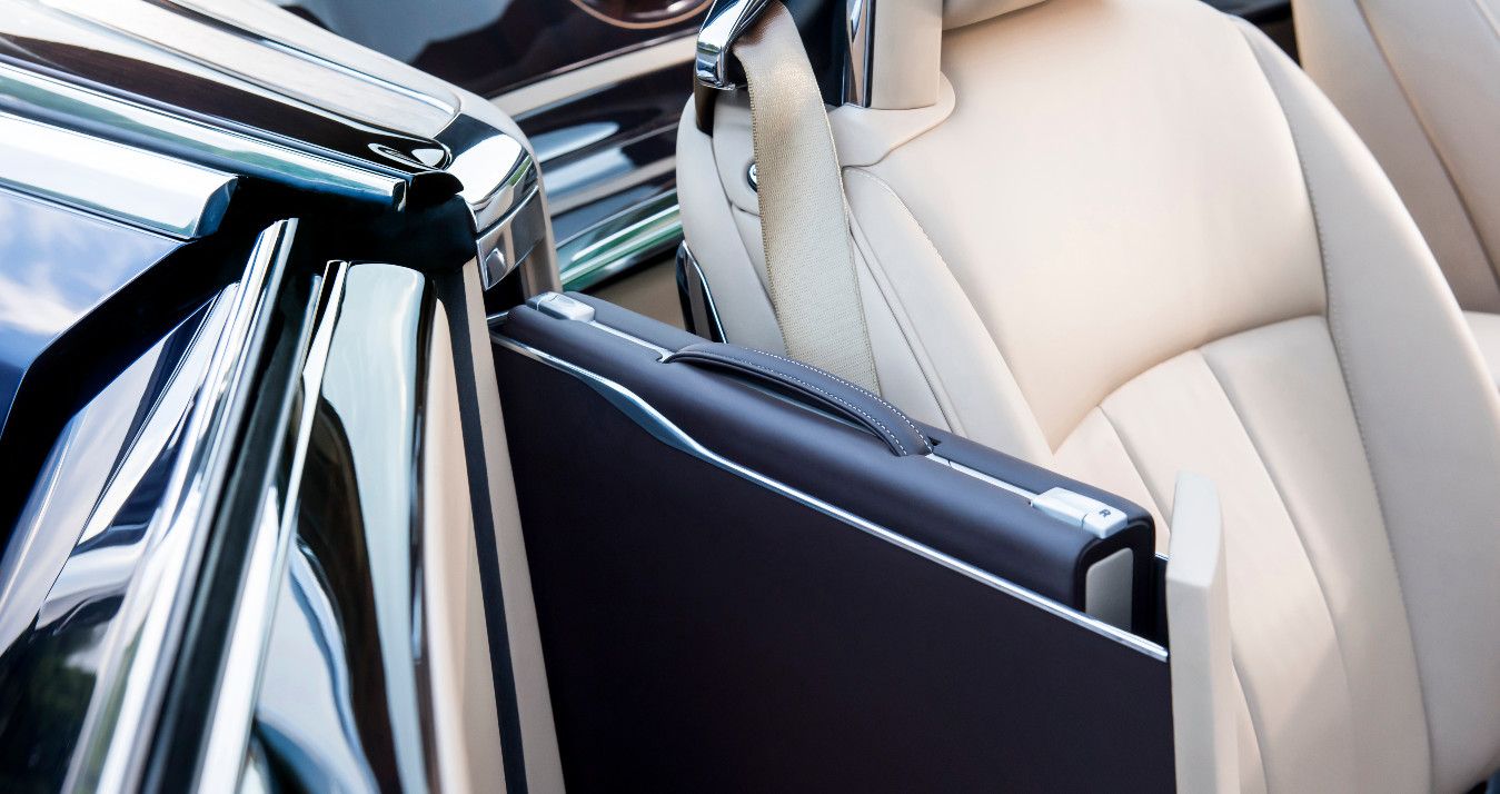 Rolls-Royce Sweptail interior, laptop case 