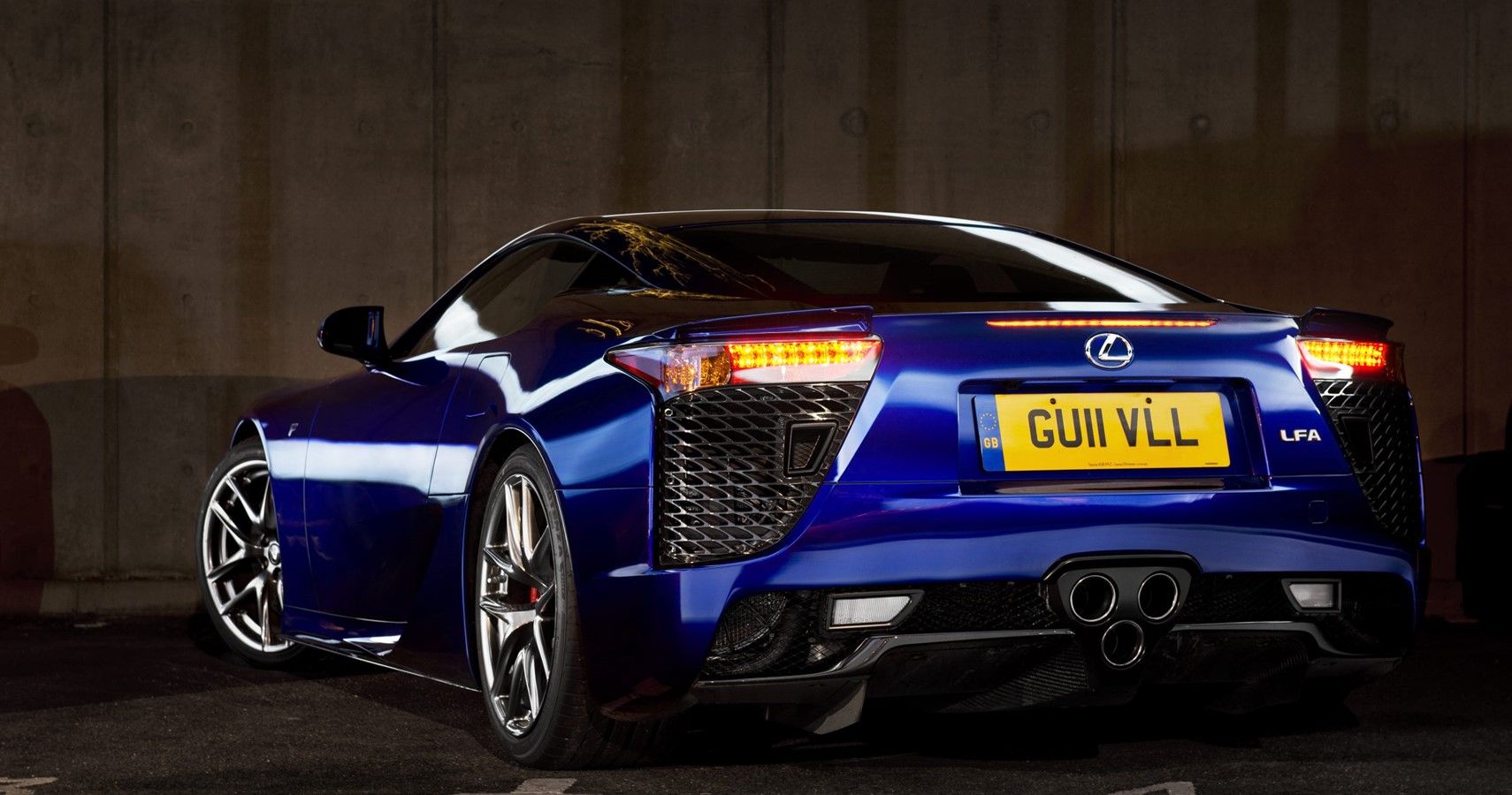 Blue Lexus LFA stationary