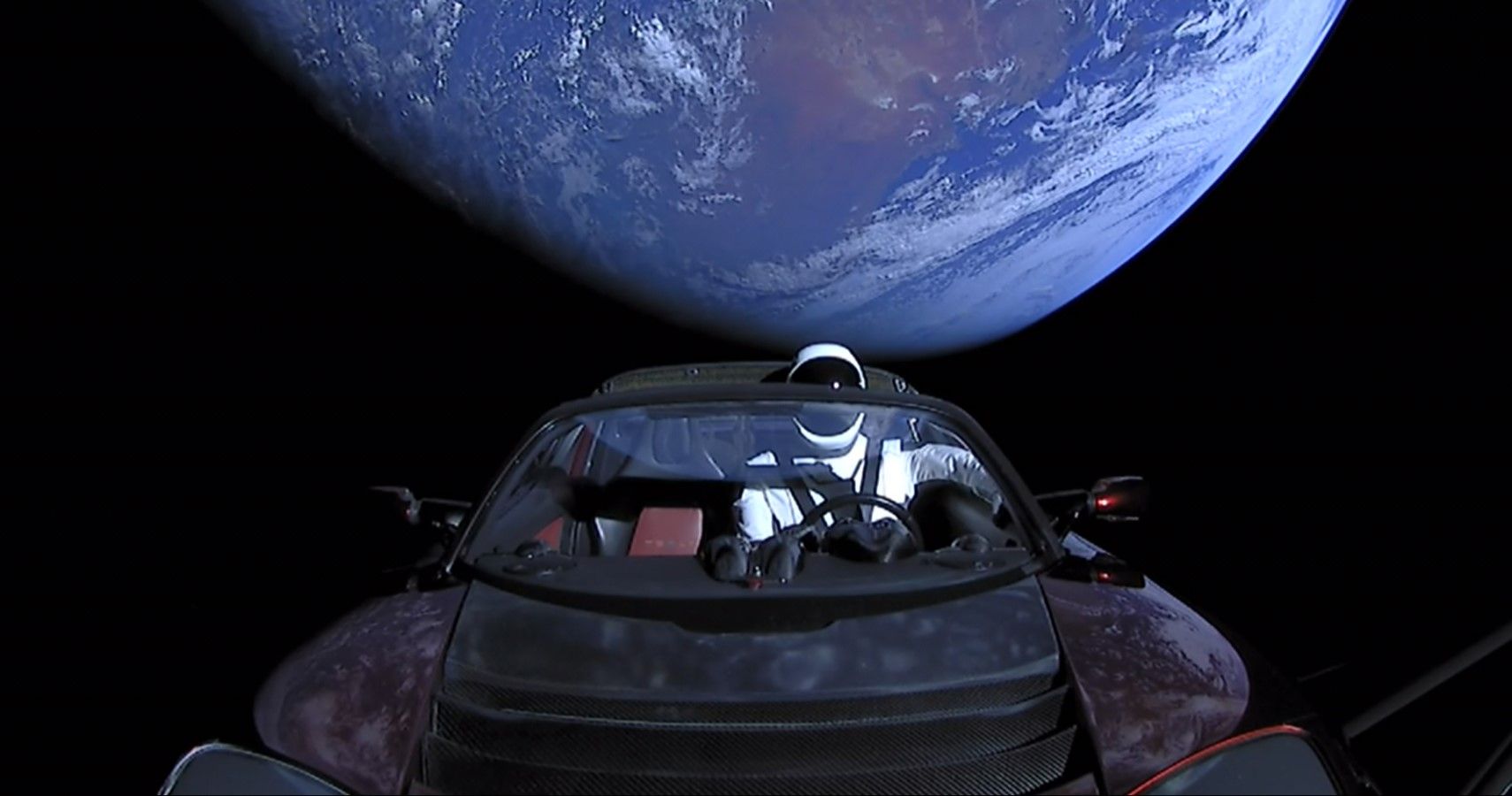  Tesla Roadster and Starman in space one of the last taken photos front view