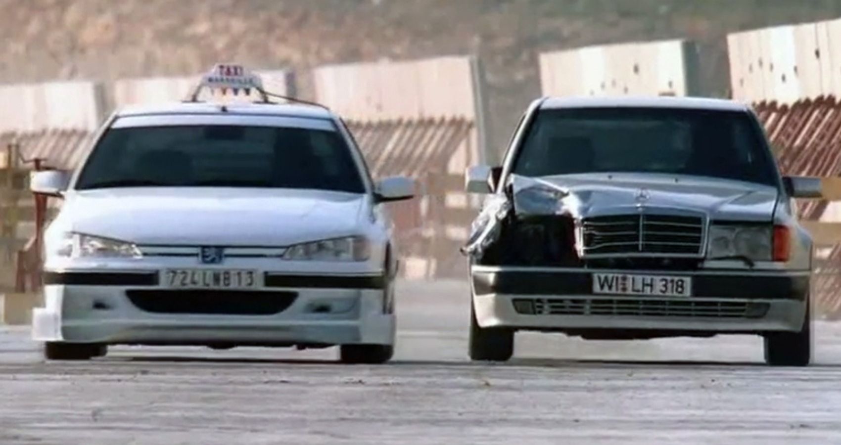 1997 Peugeot 406 and a 1992 Mercedes-Benz W124 500E in the movie, Taxi