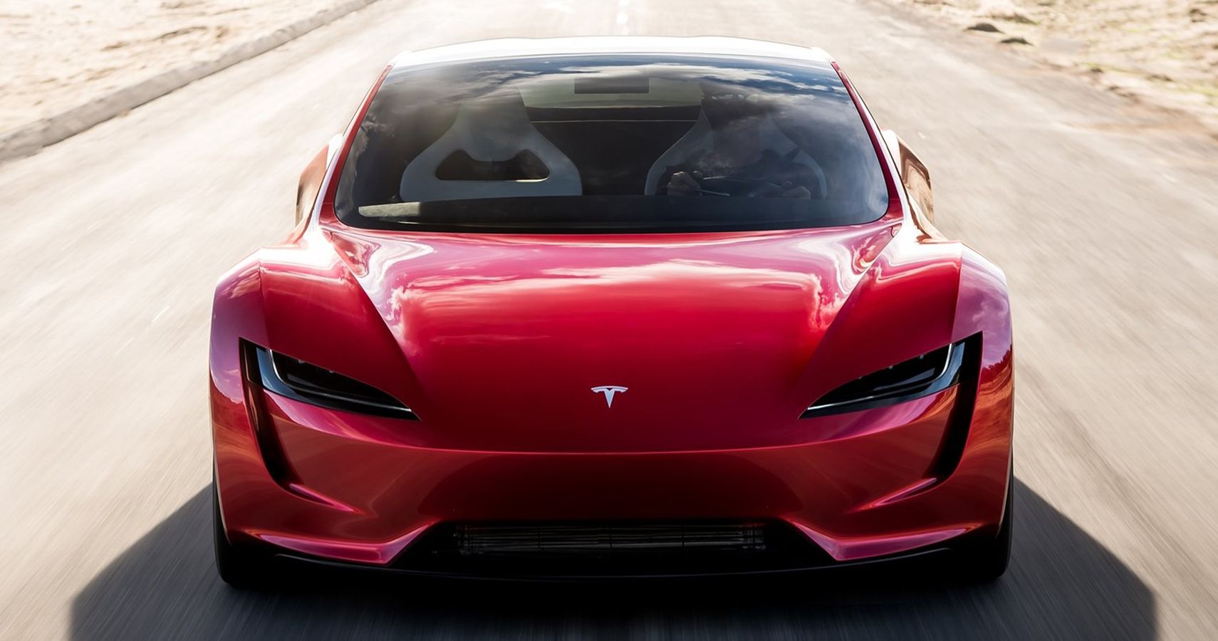 red Tesla Roadster Concept front