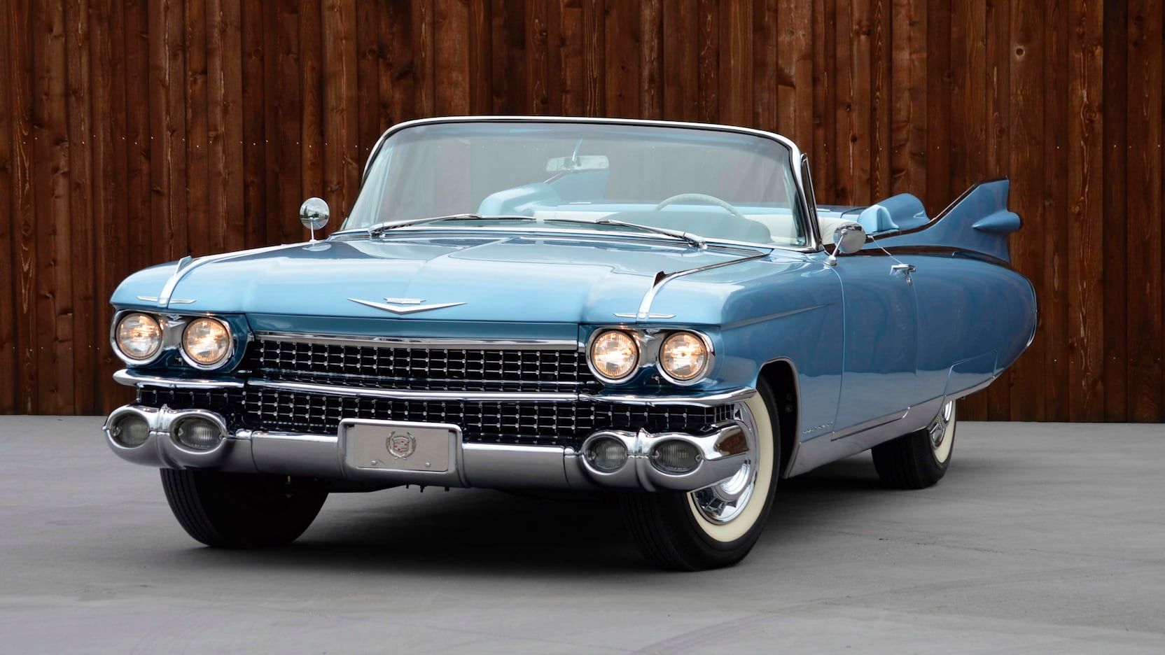 Blue 1959 Cadillac Eldorado Biarritz parked