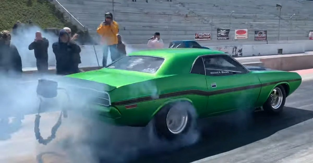 1970 Dodge Challenger Drag Car Burnout