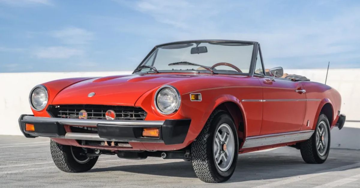 1978 Fiat 124 Spider sports car parked