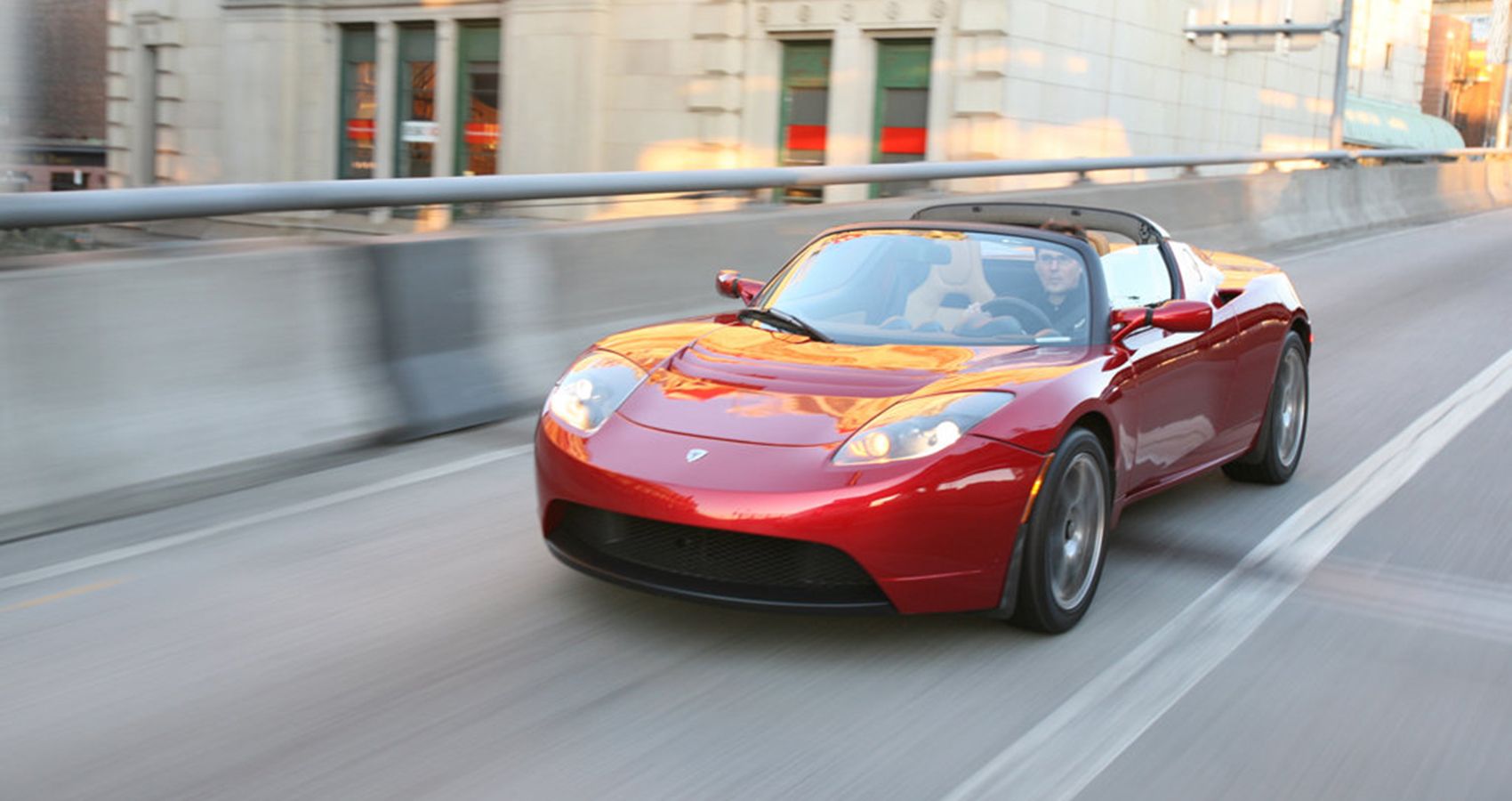 2008 Tesla Roadster In Red Front View