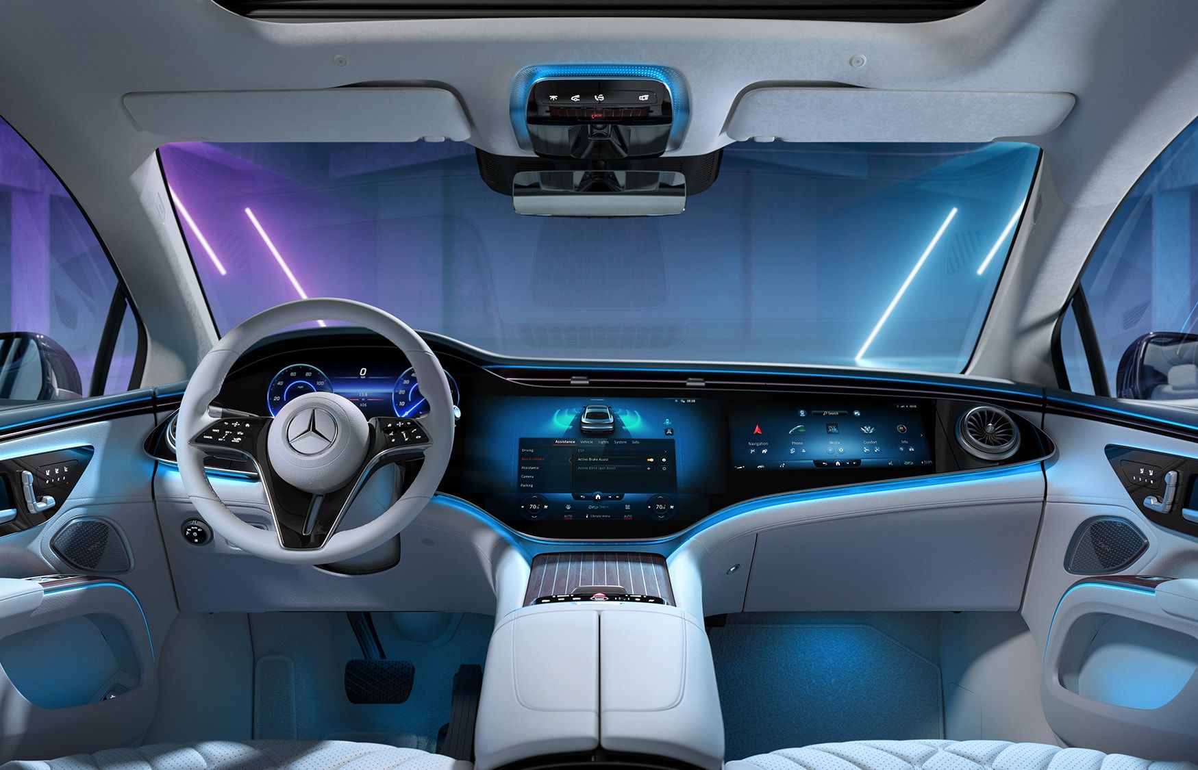 A shot of the 2023 Mercedes-Benz EQS Sedan interior