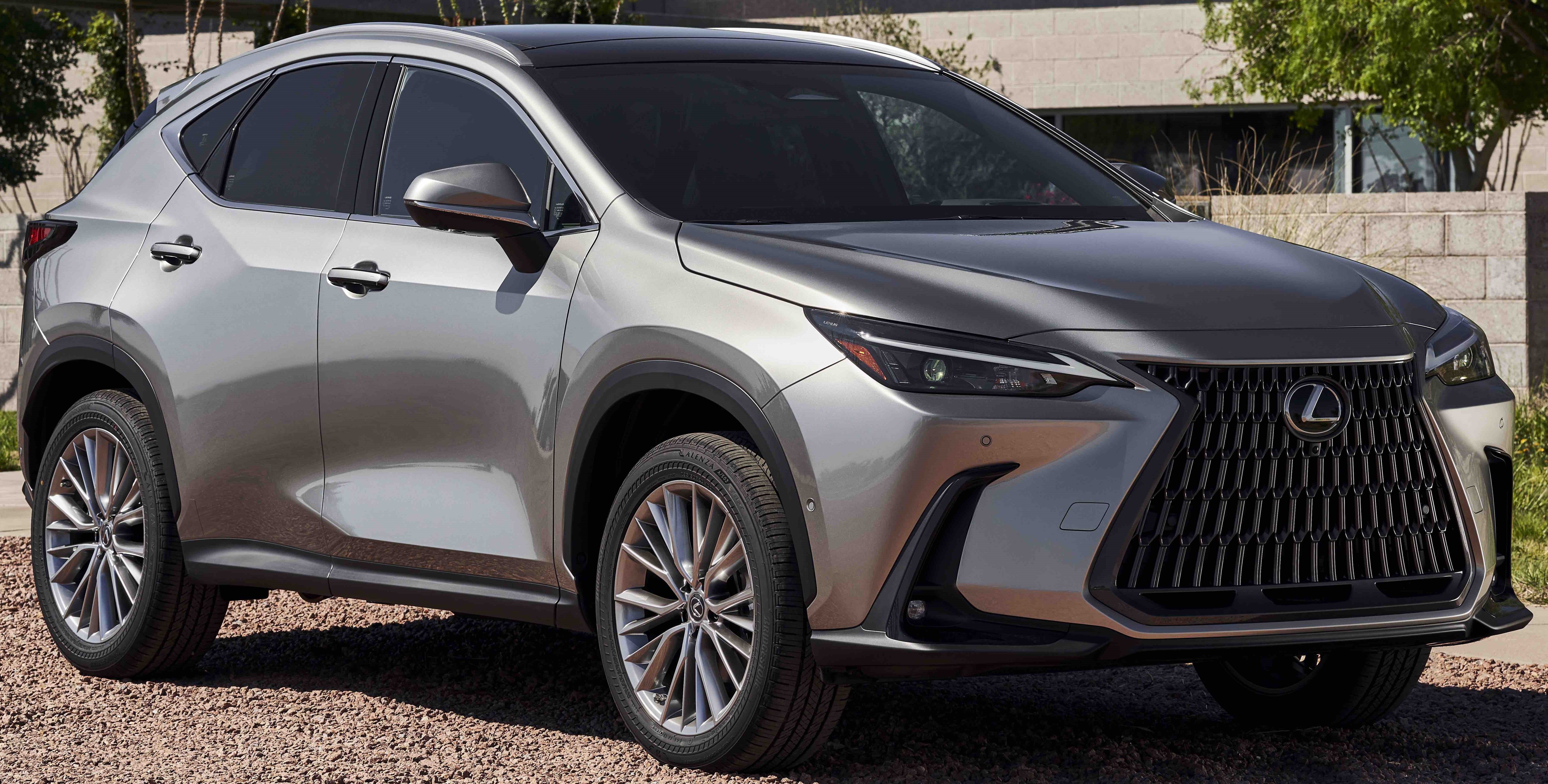 Silver 2024 Lexus NX 350h parked outdoors