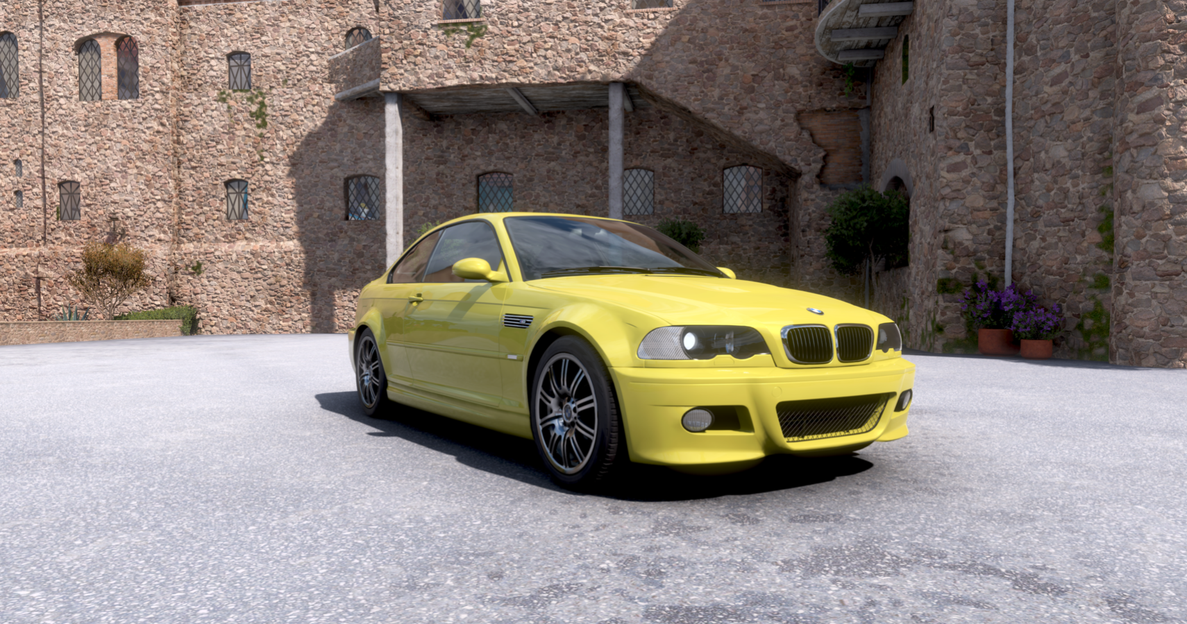 A yellow 2005 BMW M3 in FH5