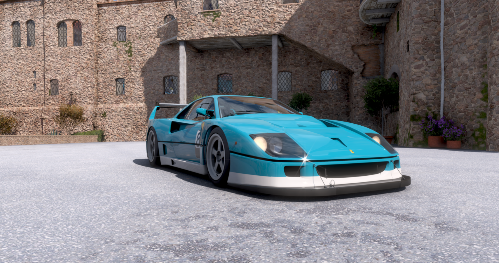 A blue Ferrari F40 Competizione in FH5