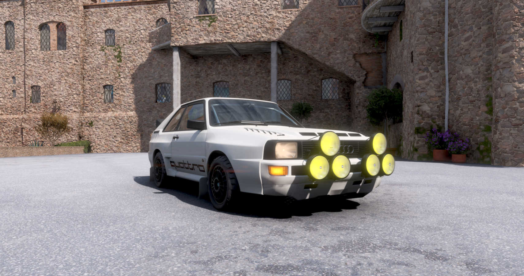 A white 1983 Audi Sport Quattro in FH5