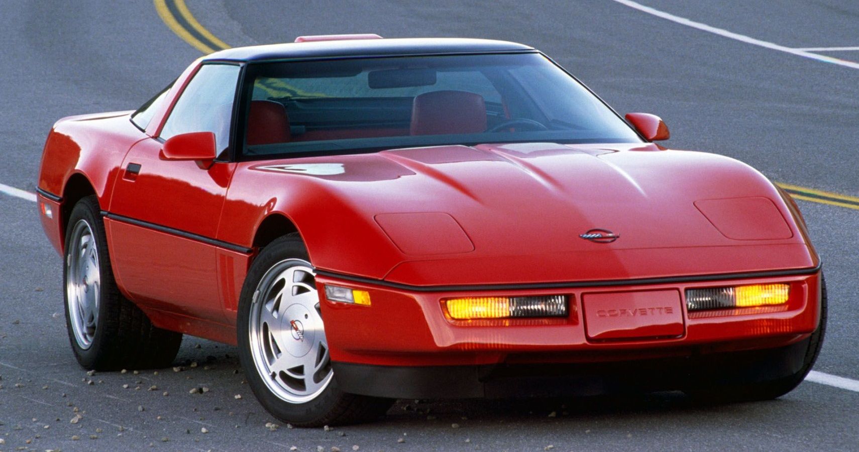 Red 1993 Chevrolet Corvette C4 front view