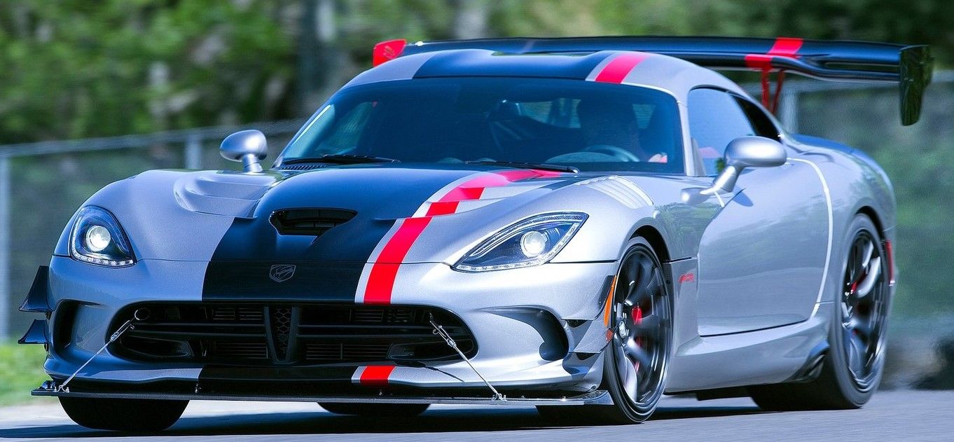 Gray 2016 Dodge Viper ACR driven on the track