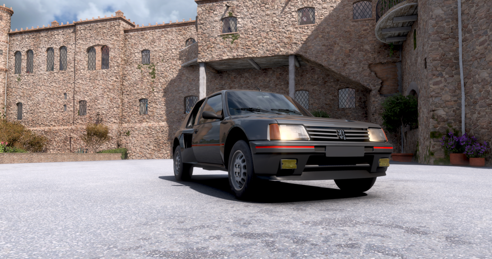 A black 1984 Peugeot 205 Turbo 16 in FH5