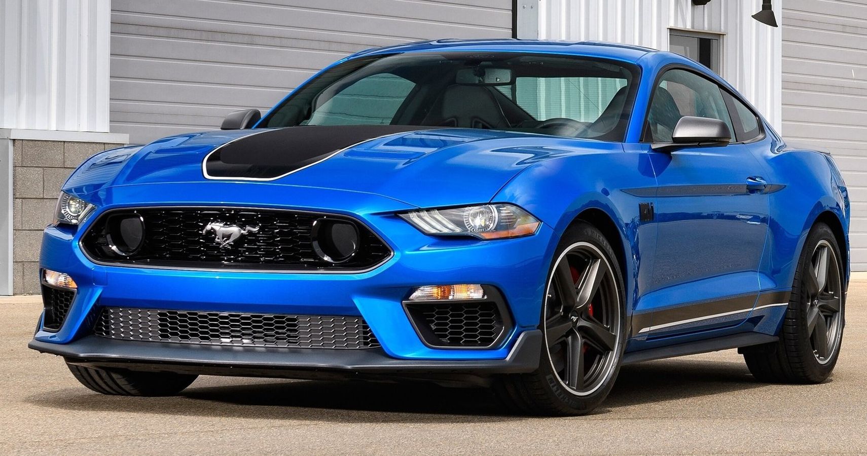 Ford Mustang S550 Mach 1 Front Quarter Velocity Blue Metallic