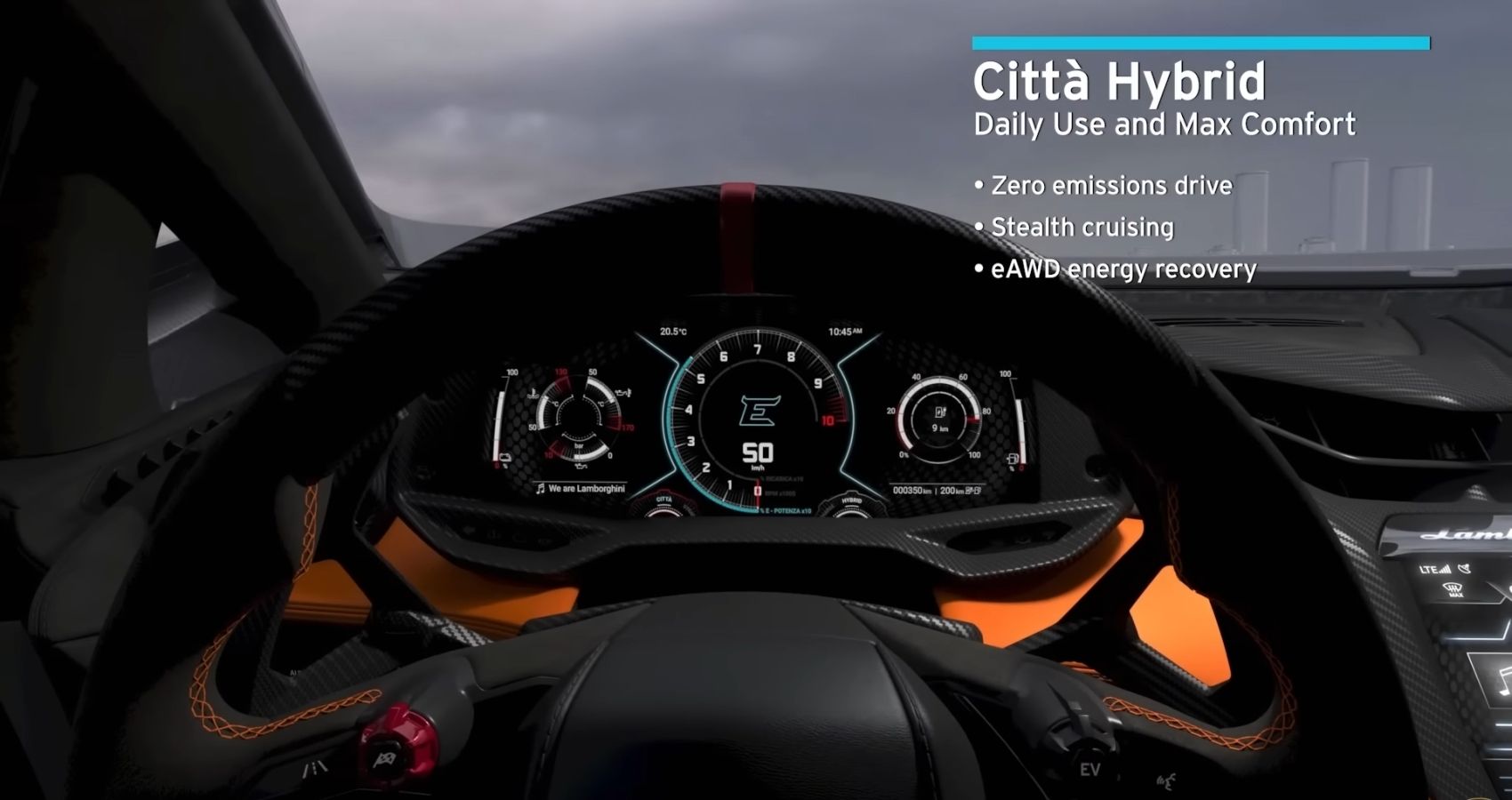 Lamborghini LB744 Interior Digital Cluster Citta Hybrid Mode