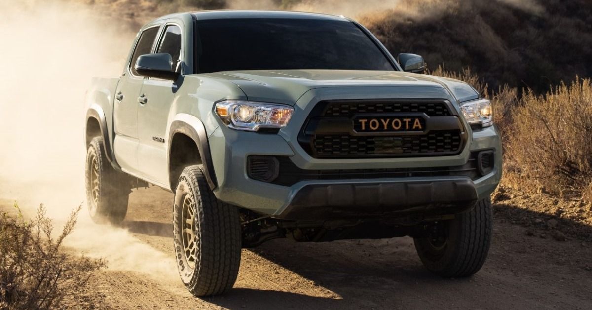 The 2023 Toyota Tacoma Trail on the road. 