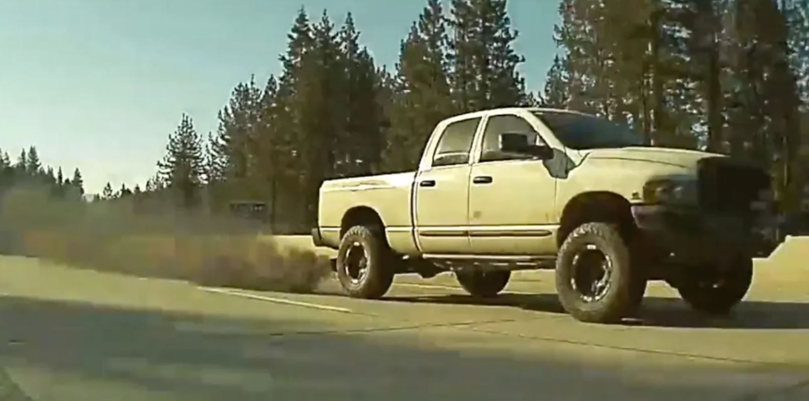 Pickup Truck With A Very Smoky Exhaust